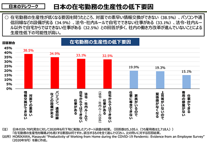 図3：日本の在宅勤務の生産性の低下要因