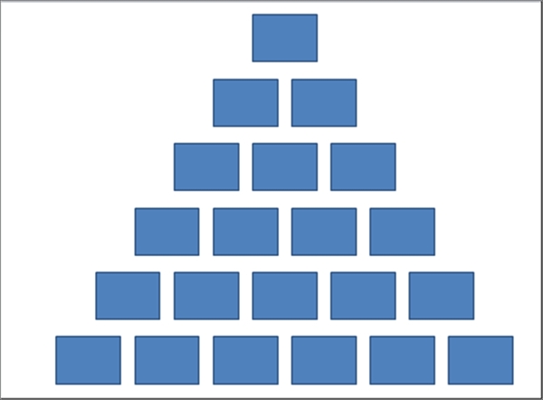 四角で作られたピラミッドの図