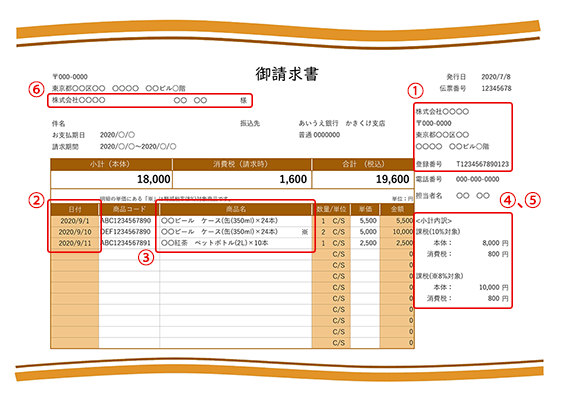 請求書のテンプレート