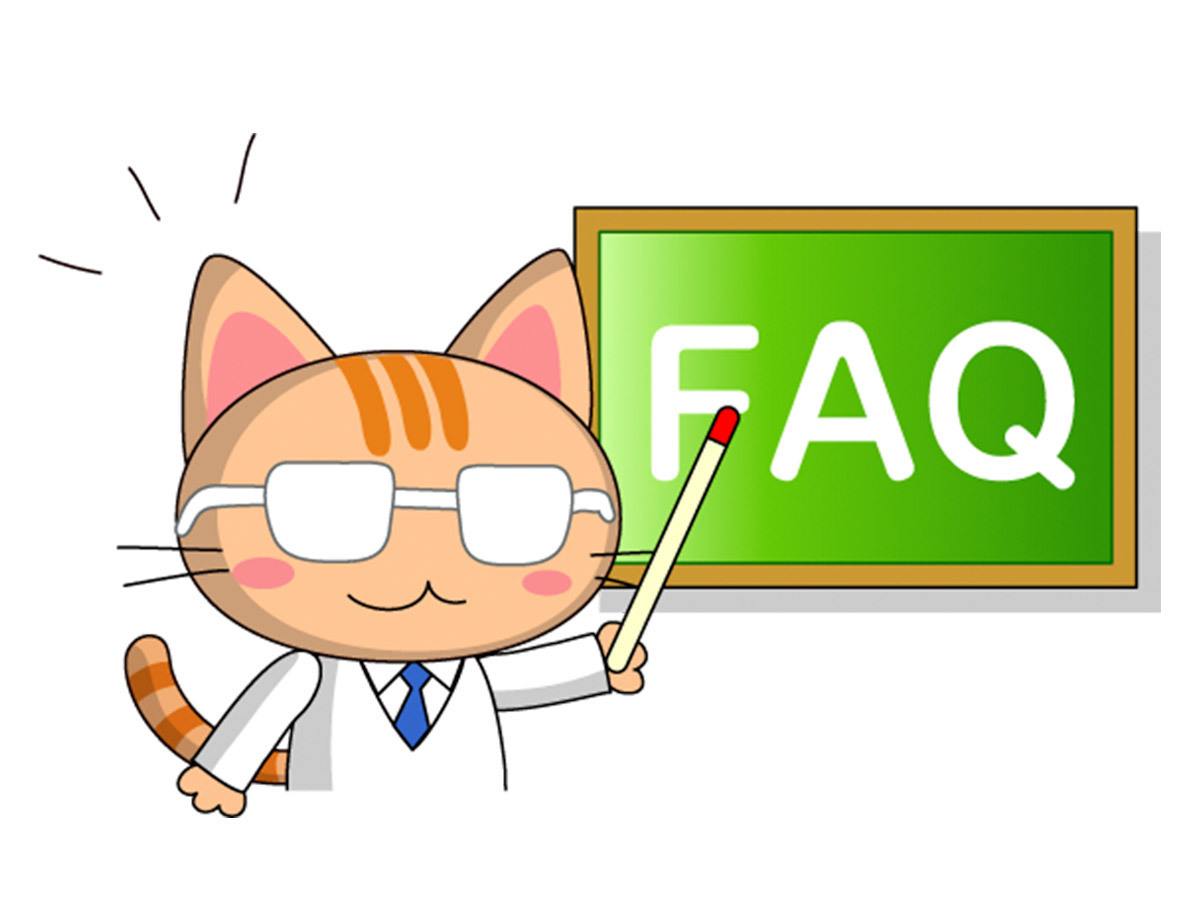 FAQを解説する猫のイラスト