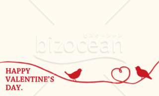 小鳥のバレンタインメッセージカード