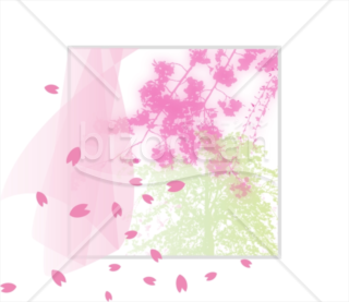 [4月]窓から桜の花びらが舞い込むイラスト