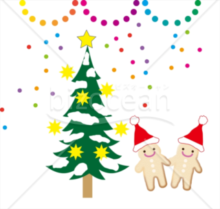 [12月]クリスマスツリーとジンジャーブレッドマン