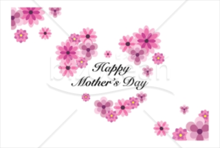 ピンクの花と「Happy Mother’s Day」の母の日カード