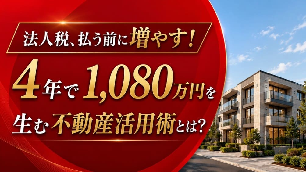 【法人税、払う前に増やす！】4年で1,080万円を生む不動産活用術とは？
